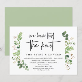 Convites Nós nos casamos, Festa de Elopement de Casamento
