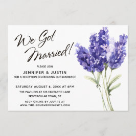 Convites Nós Nos Casamos Flores de Lavanda Aquarela