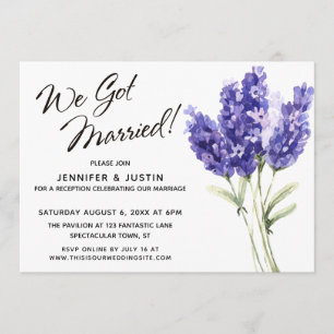 Convites Nós Nos Casamos Flores de Lavanda Aquarela