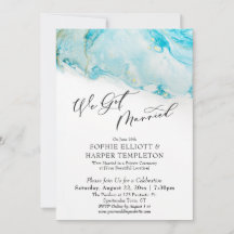 Nós Nos Casamos Recepção de Tinta Azul e Dourada S