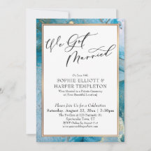 Nós Nos Casamos Recepção de Tinta Azul e Dourado S