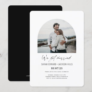 Convites nós nos casamos Simple Arch Photo elopement Convit