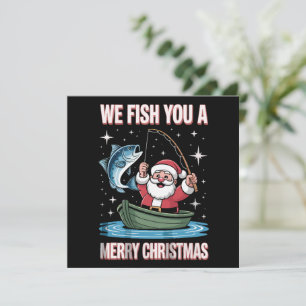 Convites Nós Pescamos Um Natal Feliz Pescador Pescando Papa
