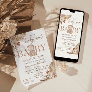 Convites Nós podemos esperar Chá de fraldas neutro