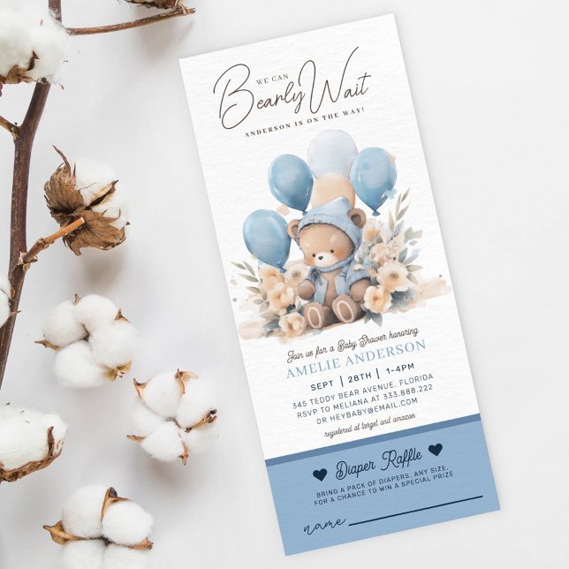 Convites Nós podemos esperar, garoto Chá de fraldas rifa de (Criador carregado)