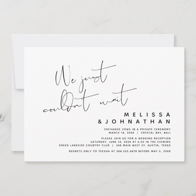 Convites Nós simplesmente não conseguimos esperar, Casament (Frente)