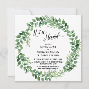Convites Nós somos Casados Recepção-Only Coroa Verde