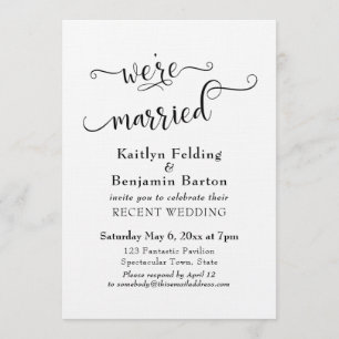 Convites Nós somos casados Tipografia Recepção de Casamento