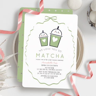 Convites Nós Te Amamos Tanto Matcha Kawaii Quadro de Arco B