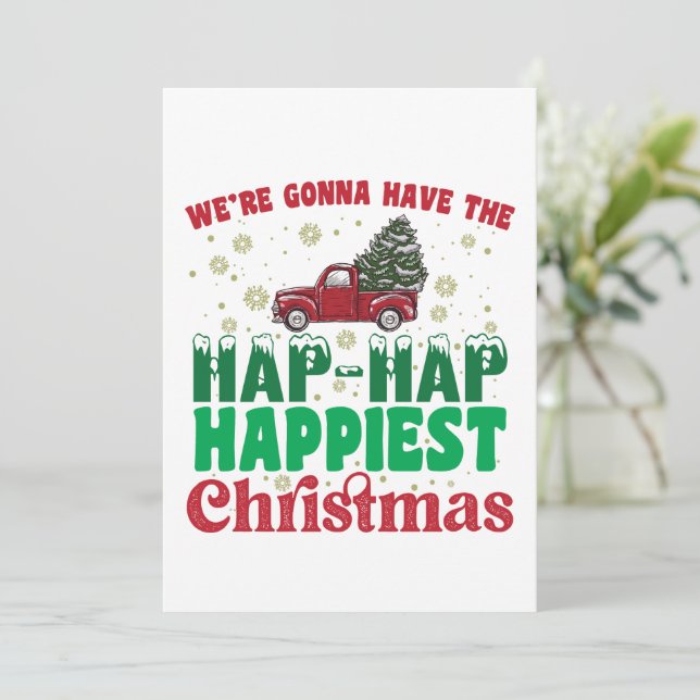 Convites Nós Vamos Ter O Natal Mais Feliz Feliz Feliz  (Em pé/Frente)