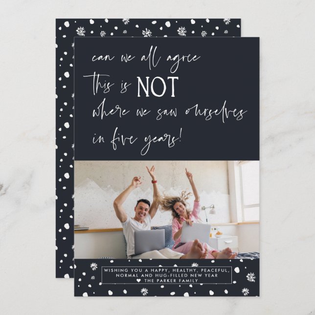 Convites Nos vimos em cinco anos | Feliz Natal (Frente/Verso)