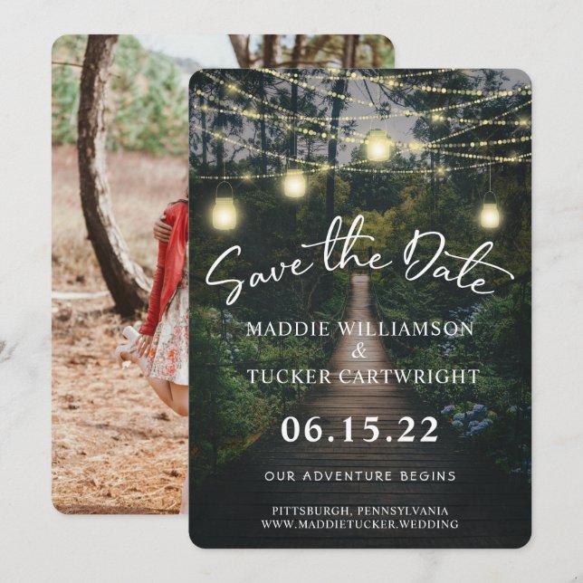 Convites Nossa Aventura Começa | Floresta Russa Salva a Dat (Frente/Verso)