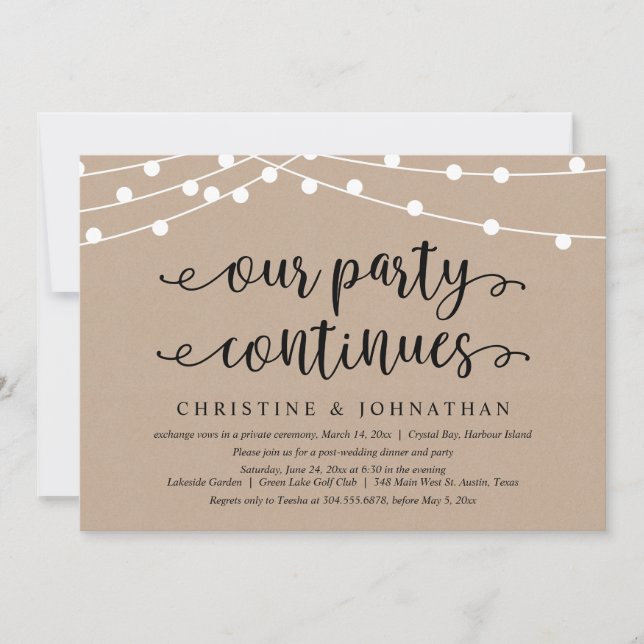 Convites Nossa Festa Continua, Casamento às Pressas  (Frente)