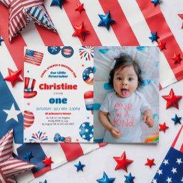 Convites Nossa Foto da Festa de aniversário do Firecracker