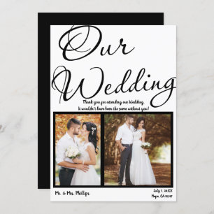 Convites Nossa Foto Negra Negra Foto Branca de Casamento Ob