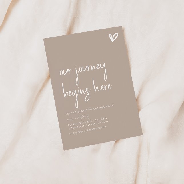 Convites Nossa jornada começa aqui Festa de noivado convida (Criador carregado)