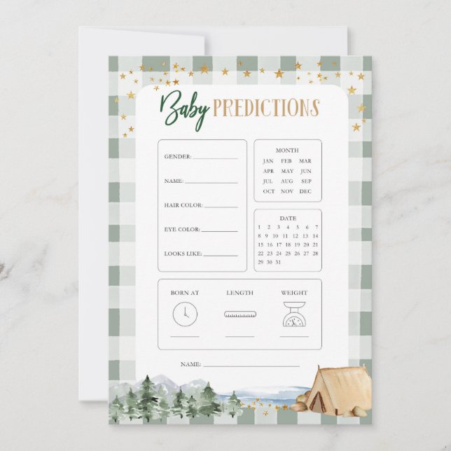 Convites Nossa Maior Predição de Bebê Chá de fraldas De Ave (Frente)