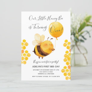 Convites Nossa pequena abelha de mel está virando um aniver