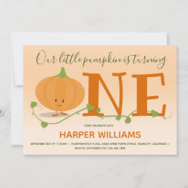 Convites Nossa Pequena Abóbora Está Virando Um Primeiro Ani