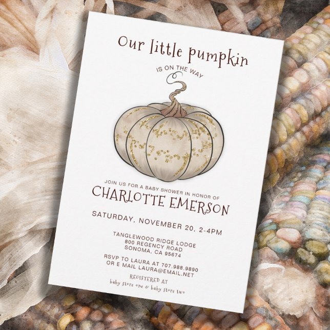 Convites Nossa Pequena Abóbora No Caminho Do Chá de fraldas (Criador carregado)