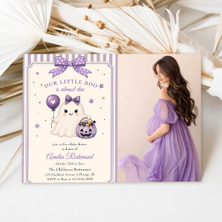 Convites Nossa pequena Boo Foto de Baby Shower de Halloween
