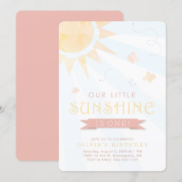 Convites Nossa Pequena Borboleta de Aquarela Solar Aniversá