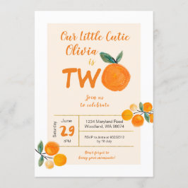 Convites Nossa Pequena Cutie é Dois BIrthday