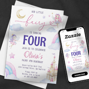 Convites Nossa Pequena Fada mágica Festa de Contos de Fadas