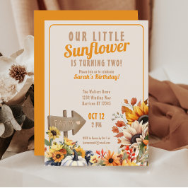 Convites Nossa Pequena Fazenda de Girassol Cai Aniversário