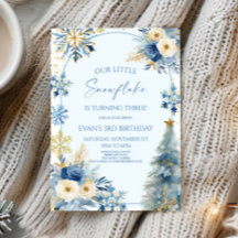 Nossa Pequena Festa de aniversário de inverno Azul