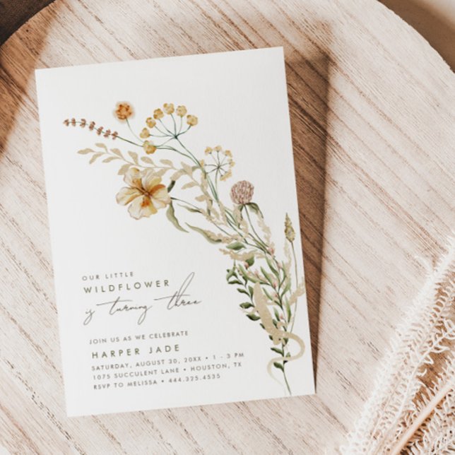 Convites Nossa Pequena Festa de aniversário Floral de Giras (Criador carregado)