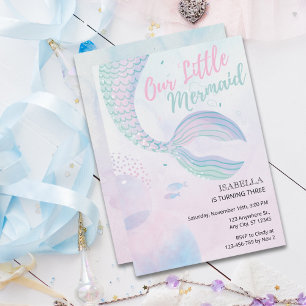 Convites Nossa Pequena Festa de Aniversário Mágica da Serei