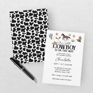 Convites Nossa Pequena Festa de Chá do Cowboy Bebê Rodeio W