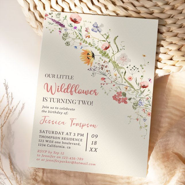 Convites Nossa Pequena Festa de segundo aniversário de Bebê (Criador carregado)