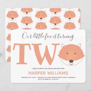 Convites Nossa Pequena Raposa está transformando o Anivers