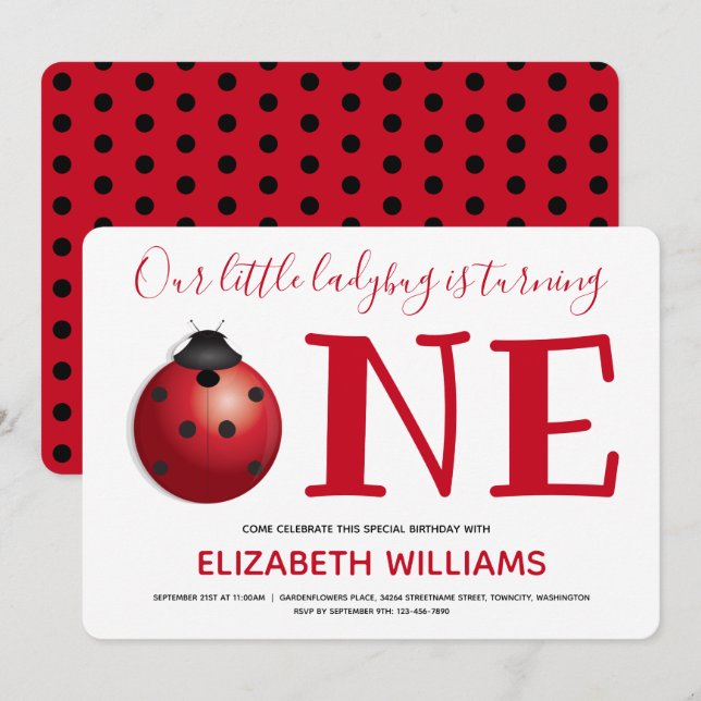 Convites Nossa Pequena Senhorita Virando Um Primeiro Aniver (Frente/Verso)