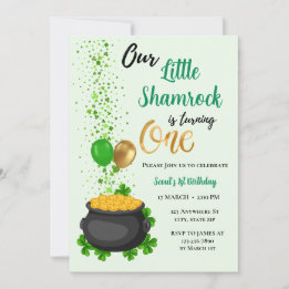 Convites Nossa Pequena Shamrock Está Virando Um Aniversário