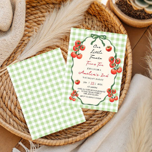 Convites Nossa pequena Tomatinha Vermelha de Gingham faz do