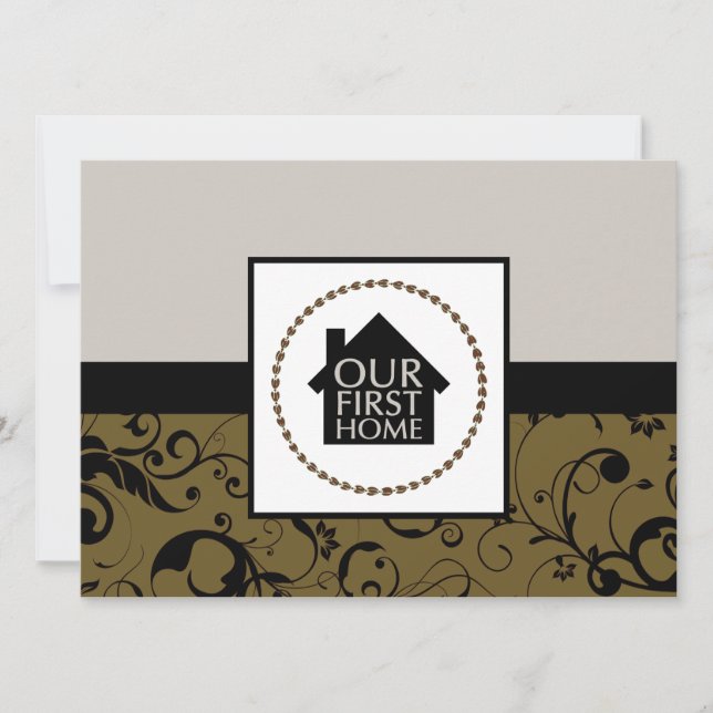 Convites nossa primeira casa (damask) (Frente)