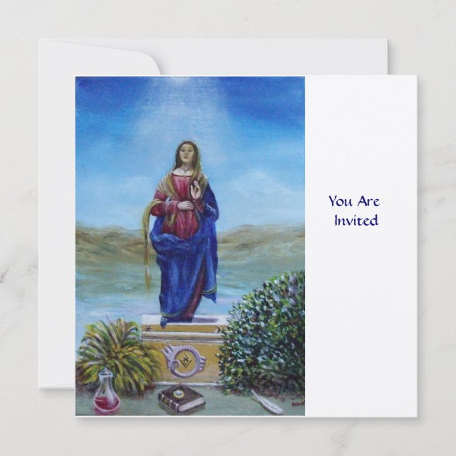 Convites NOSSA SENHORA DA LUZ, champanhe branco metálico (Frente)
