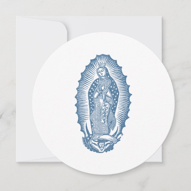 Convites Nossa Senhora de Guadalupe Clássica com Rosas (Frente)