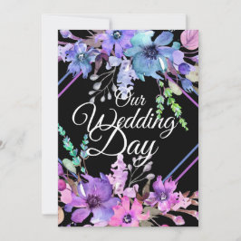 Convites Nossa Tipografia Branca Roxa do Dia do Casamento