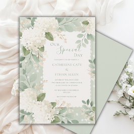 Convites Nossas Hortênsias Brancas do Dia Especial Casament