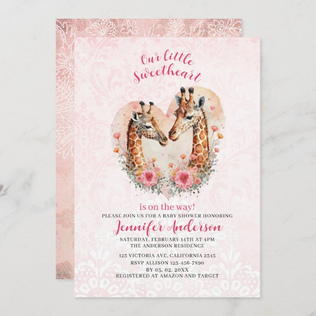 Convites Nosso amiguinho está a caminho do chá de fraldas (Frente/Verso)