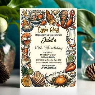 Convites Nosso aniversário de 30 anos de torrada de ostra-d