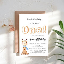 Nosso Bebê Está Fazendo Um Girafa Fofo de 1 Ano de