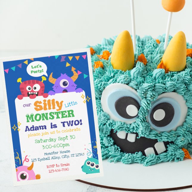 Convites Nosso Bobo Aniversário do Monstro Pequeno (Criador carregado)