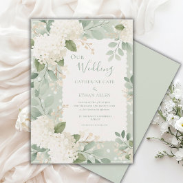 Convites Nosso Casamento Hortênsias Brancas Casamento Vinta