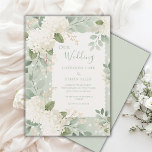 Convites Nosso Casamento Hortênsias Brancas Casamento Vinta