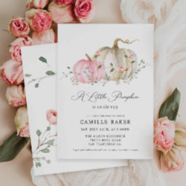 Convites Nosso Chá de fraldas de Menina de Abóbora